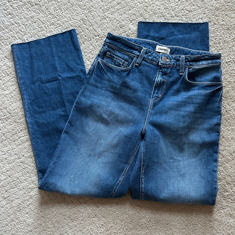 L'AGENCE Women's Tiana High Rise Wide Leg Denim Jean NWOT